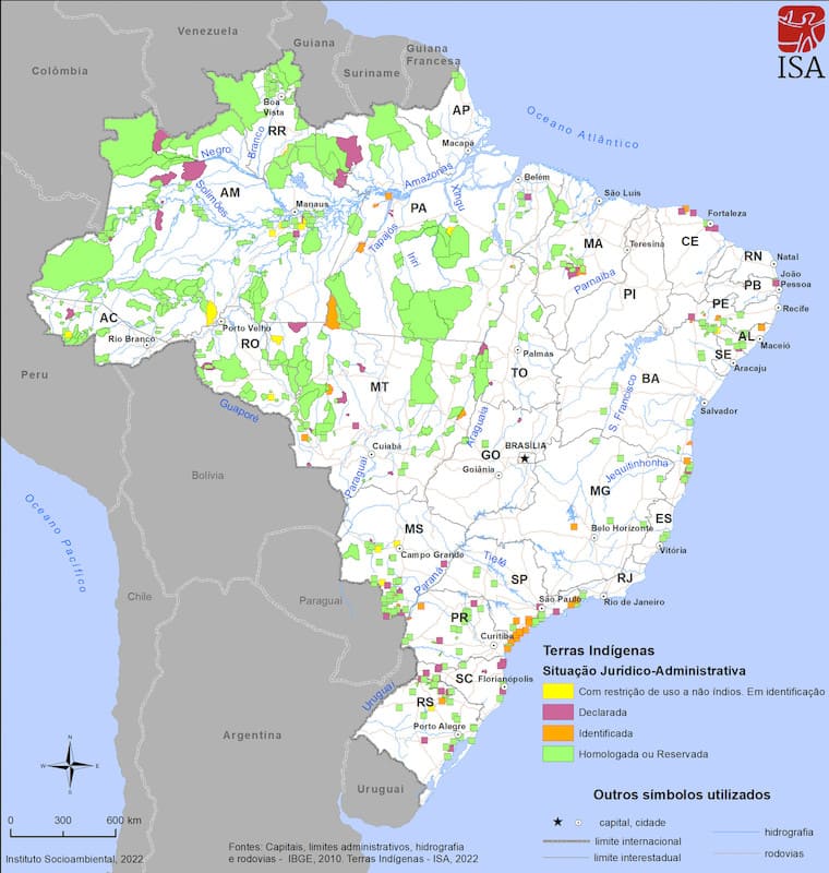 mapbiomas povos indígenas no Brasil